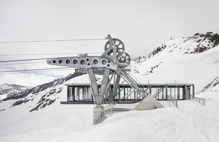 Anerkennung des Landes Tirol für Neues Bauen 2020: Falginjochbahn, Kaunertal, 2019 (Architektur: Baumschlager Hutter Partners)