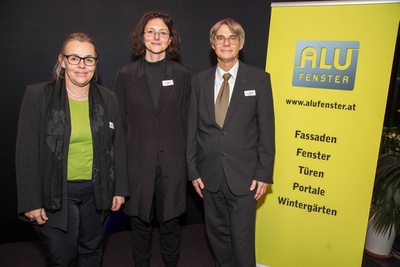 Dr. Barbara Feller (Architekturstiftung Österreich), DI Ida Pirstinger (IG Architektur), Mag. Harald Gregor (Aluminium-Fenster-Institut)