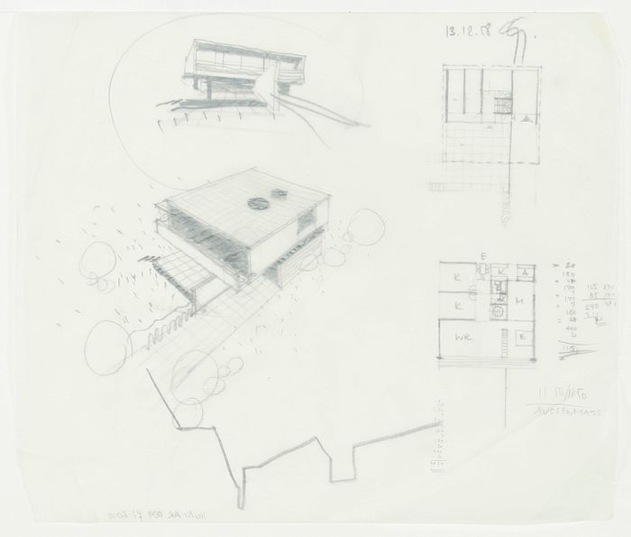 ÖFAG Innsbrucker Bundesstraße Salzburg, Wohnsiedlung Vorskizze Perspektive, (1958)