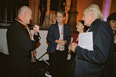 Claudia Schmied mit Hans Hollein und Dietmar Steiner