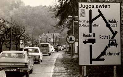 Ausstellung „Gastarbajteri. 40 Jahre Arbeitsmigration“ (Initiative Minderheiten/Wien Museum, 2004). Aus der Station „Gastarbeiterroute“ von Peter Payer