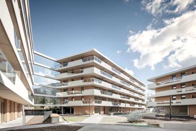 Bauherrschaft: Heimat Österreich gemeinnützige Wohnungs- und Siedlungsgesellschaft m.b.H.  Architektur: Schwarzenbacher Struber Architekten ZT GmbH, Salzburg  Foto: Kurt Kuball